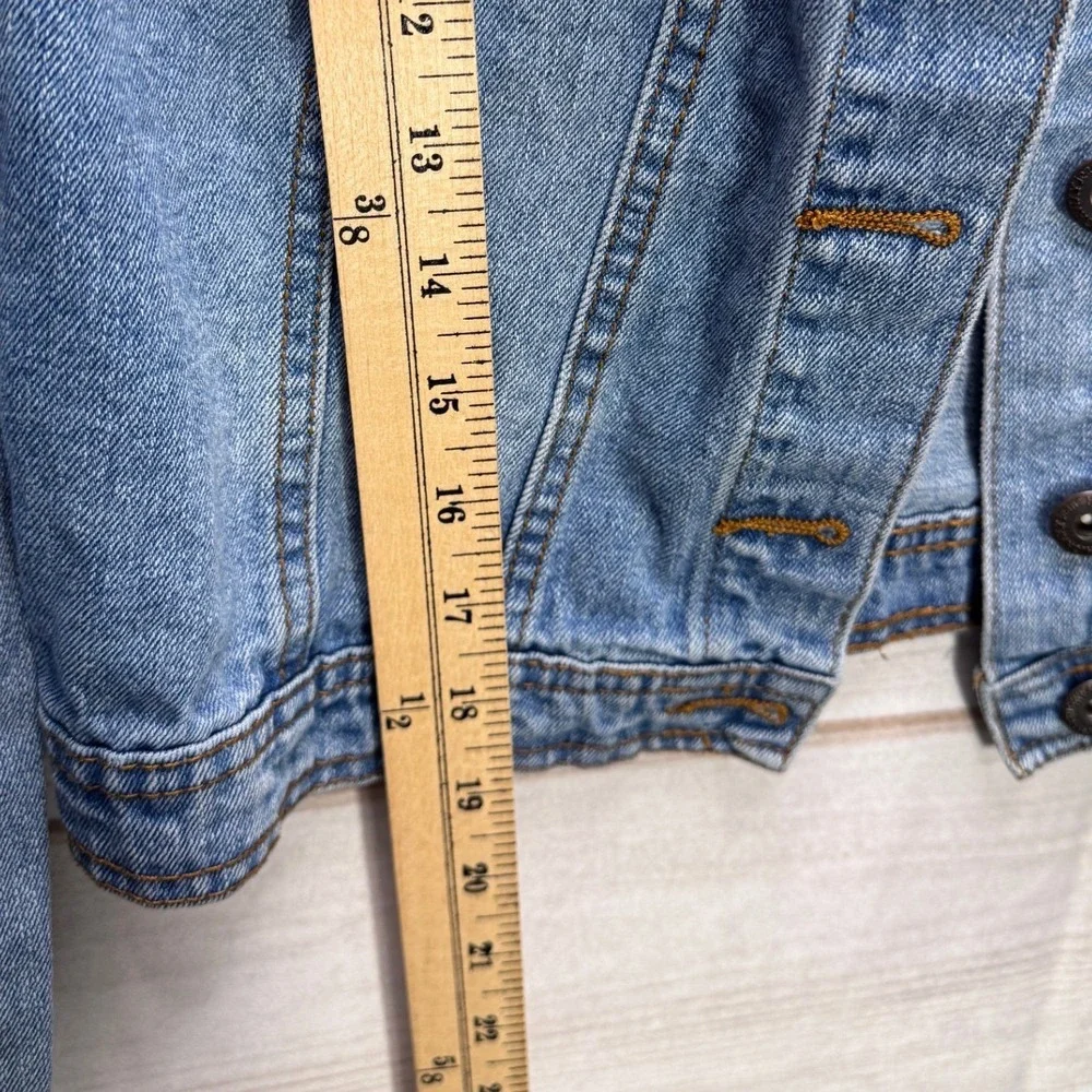 Highway Jeans Distressed Denim Jacket Light Wash Cotton Trucker Womens Large